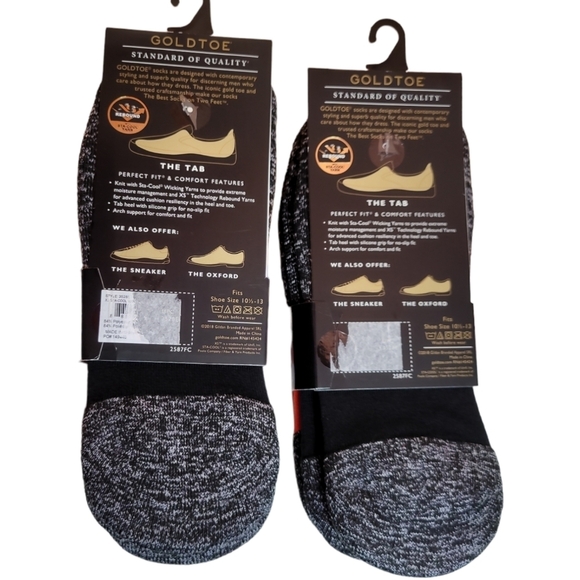2 sets of GOLD TOE Stay-cool "the tab" 3 pair in a pack - Picture 2 of 2